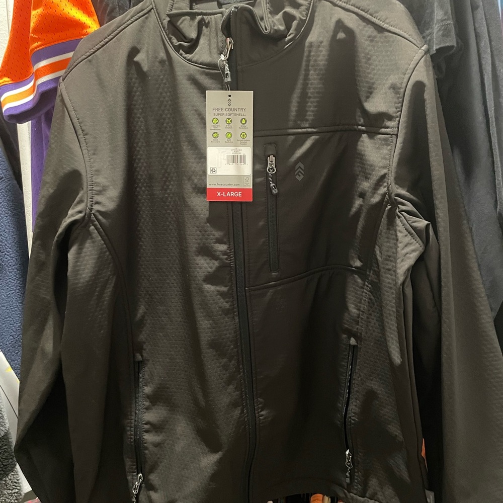 Free Country Black Performance Jacket Lightweight Water-Resistant